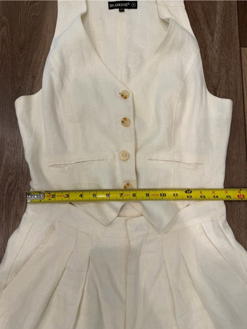 Blanc NYC High-Rise White Vest Romper - Picture 5 of 9